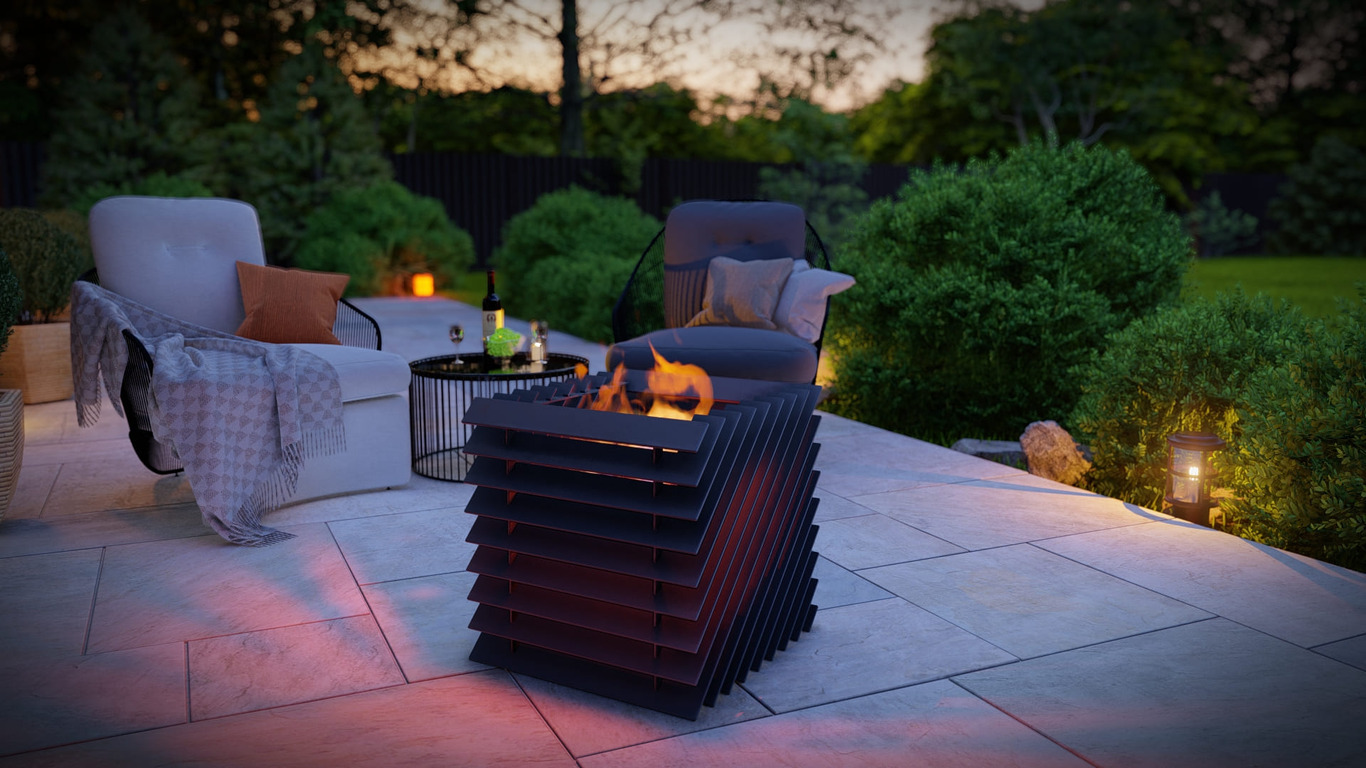 Smooth Cube Fire Pit. DXF, SVG files for plasma, laser cutting. Фото 4