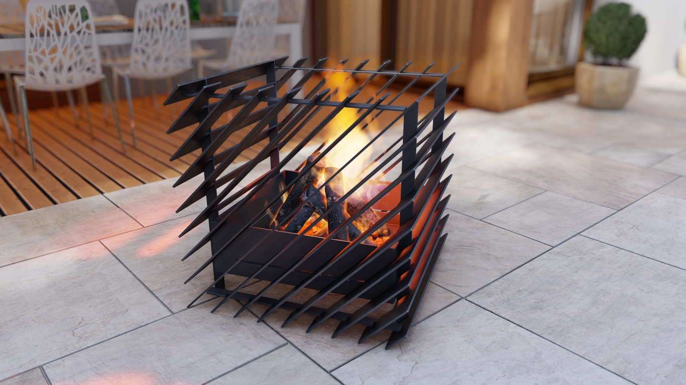 Smooth Cube Fire Pit. DXF, SVG files for plasma, laser cutting. Фото 6