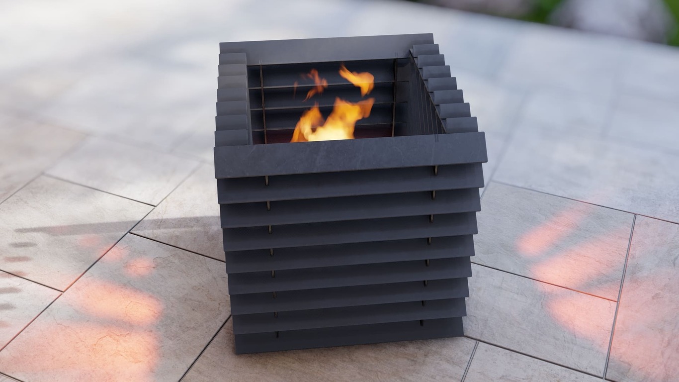 Smooth Cube Fire Pit. DXF, SVG files for plasma, laser cutting. Фото 8