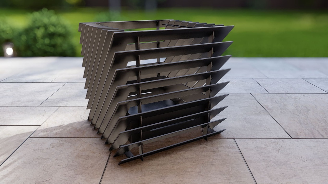 Smooth Cube Fire Pit. DXF, SVG files for plasma, laser cutting. Фото 9