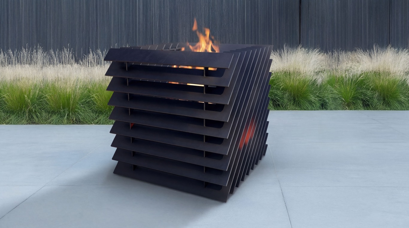 Smooth Cube Fire Pit. DXF, SVG files for plasma, laser cutting