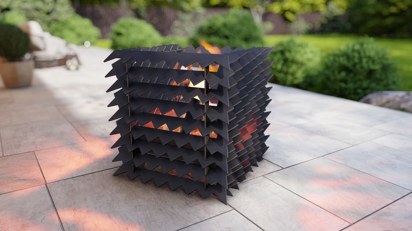 Thorn Cube Fire Pit. DXF, SVG files for plasma, laser cutting. Фото 2