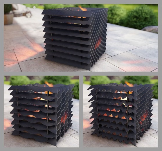 3-in-1 Cube Fire Pit. DXF, SVG files for plasma, laser cutting