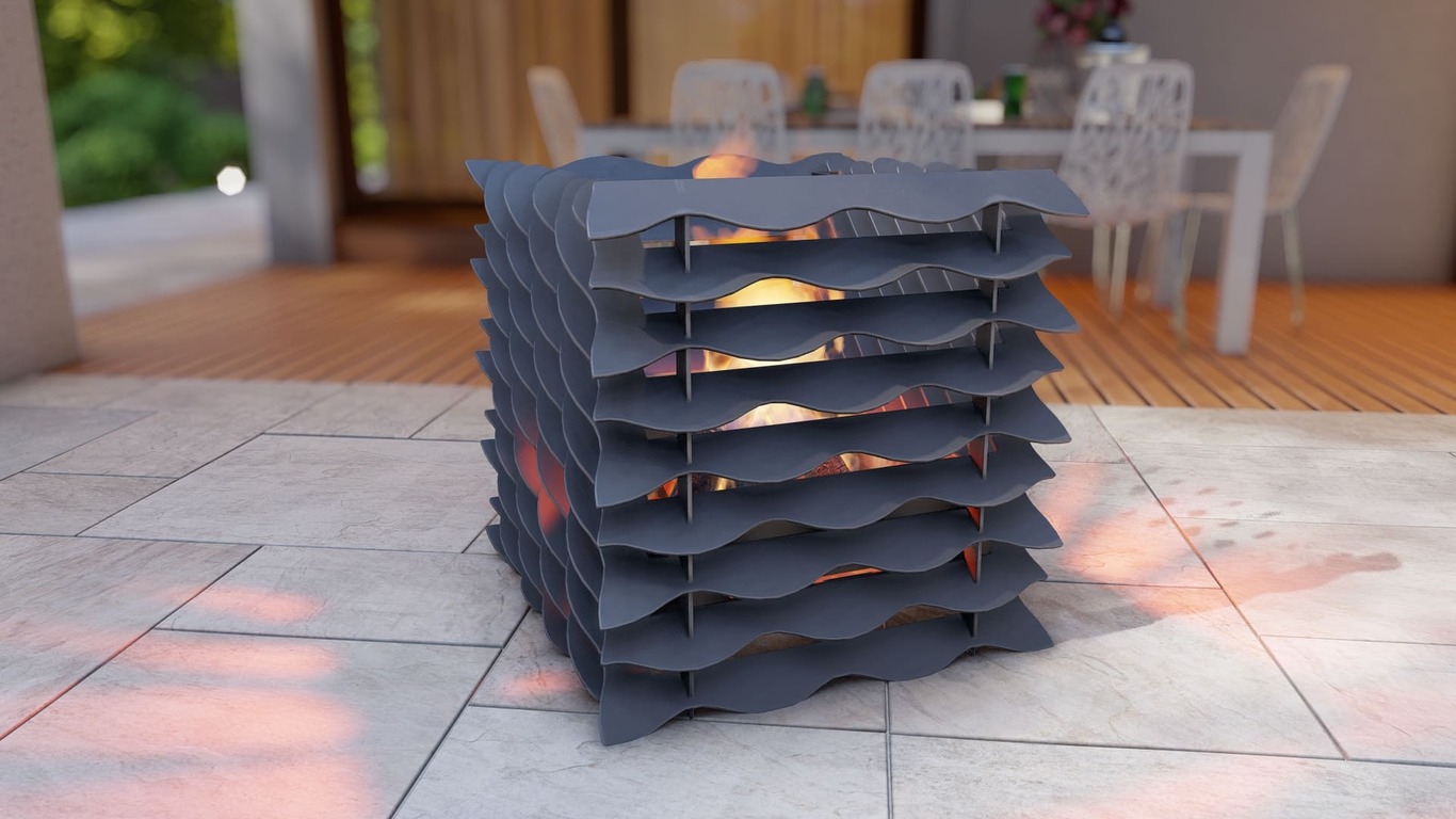 3-in-1 Cube Fire Pit. DXF, SVG files for plasma, laser cutting. Фото 9