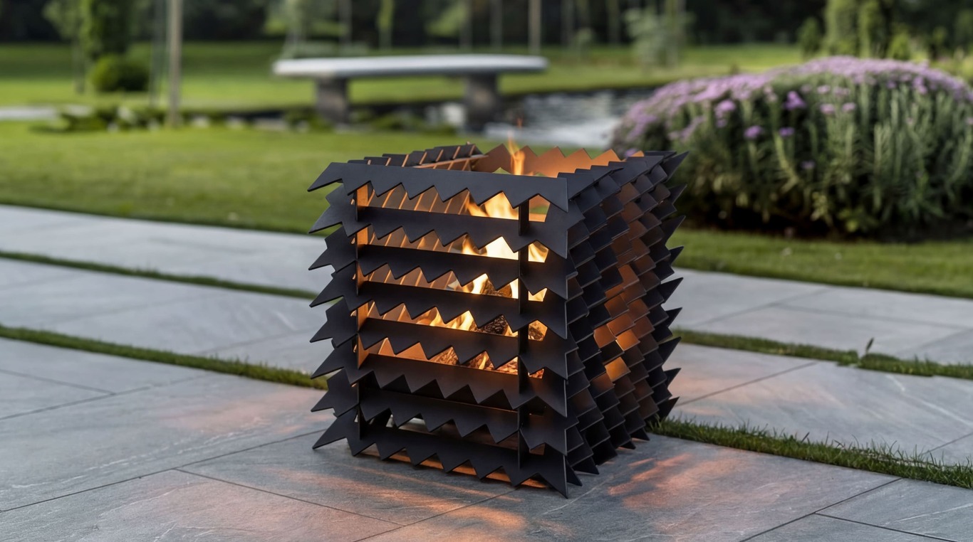 3-in-1 Cube Fire Pit. DXF, SVG files for plasma, laser cutting. Фото 4