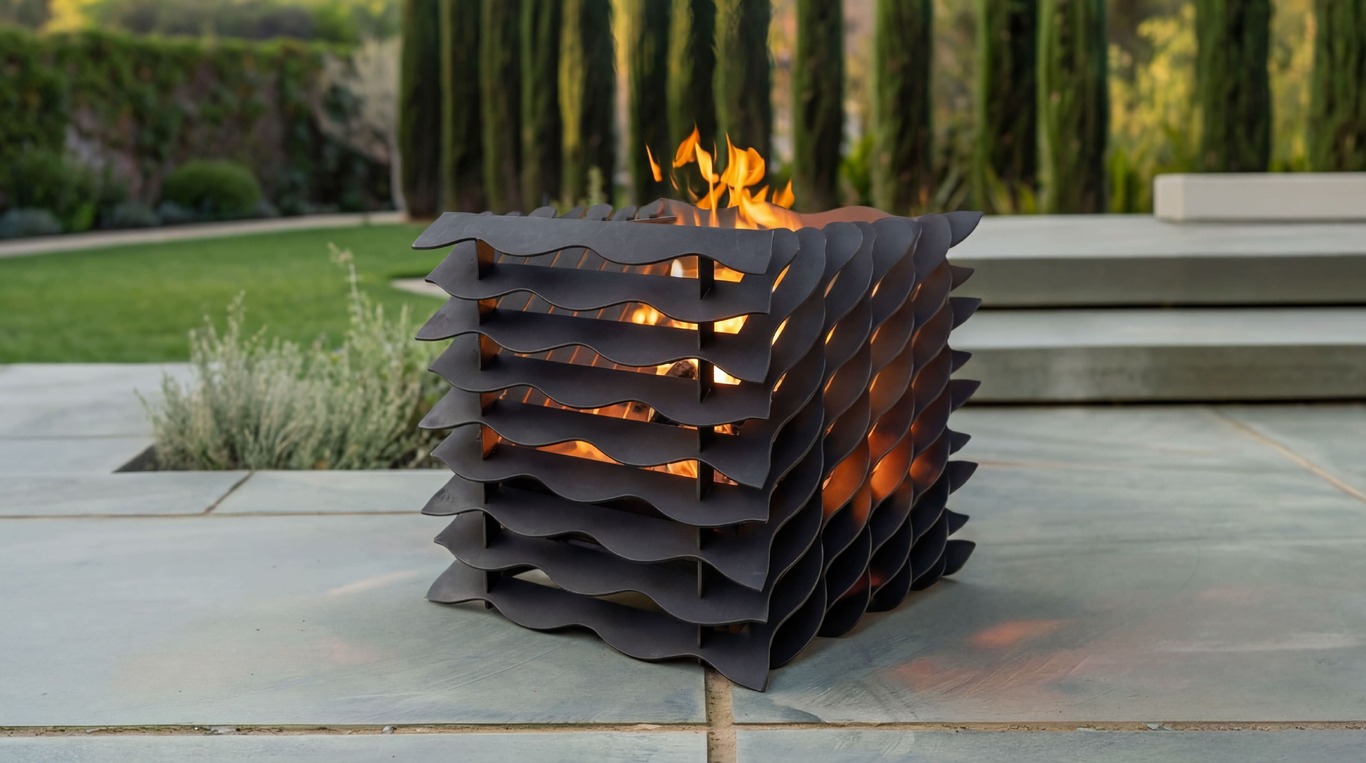 3-in-1 Cube Fire Pit. DXF, SVG files for plasma, laser cutting. Фото 2