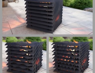 3-in-1 Cube Fire Pit. DXF, SVG files for plasma, laser cutting
