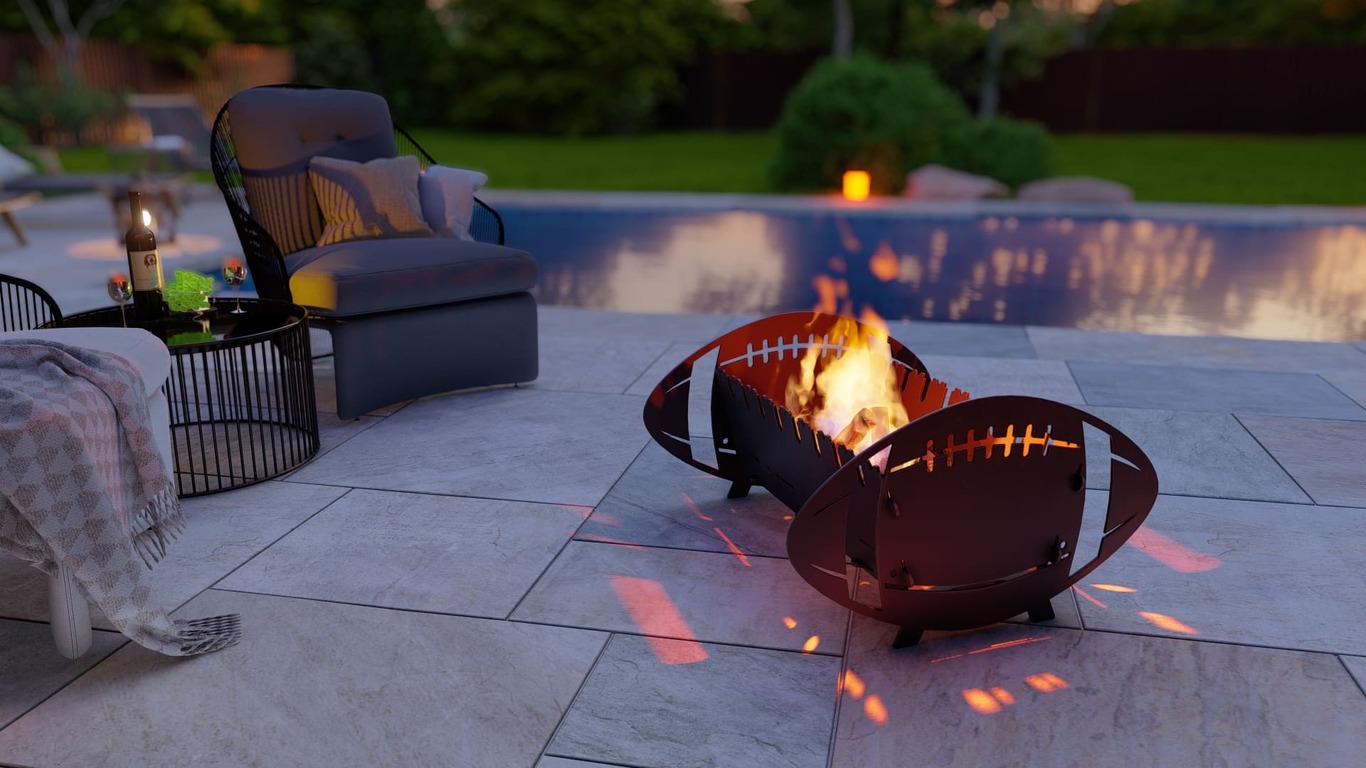 American Football Fire Pit Grill. DXF, SVG files for plasma, laser cutting. Portable BBQ for Camping. Фото 4