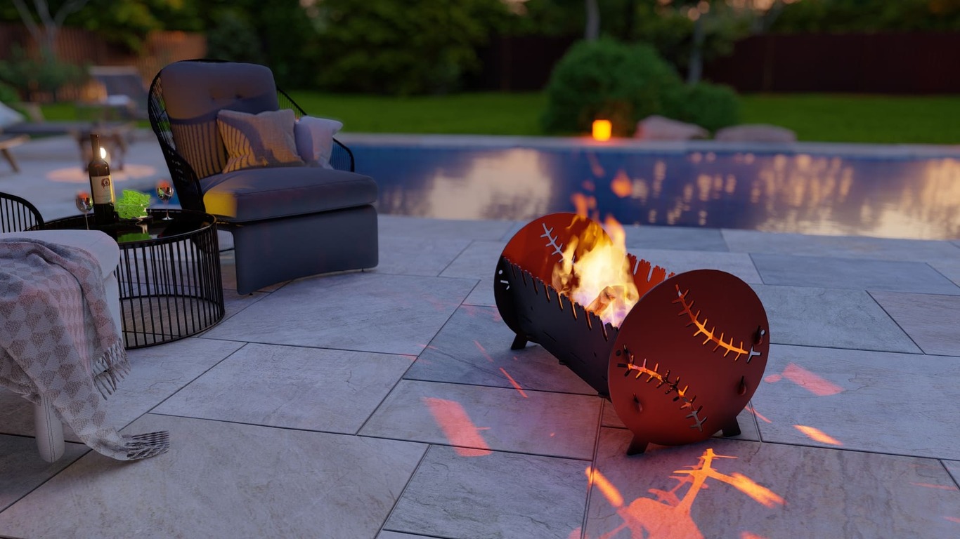 Baseball Fire Pit Grill. DXF, SVG files for plasma, laser cutting. Portable BBQ for Camping. Фото 5