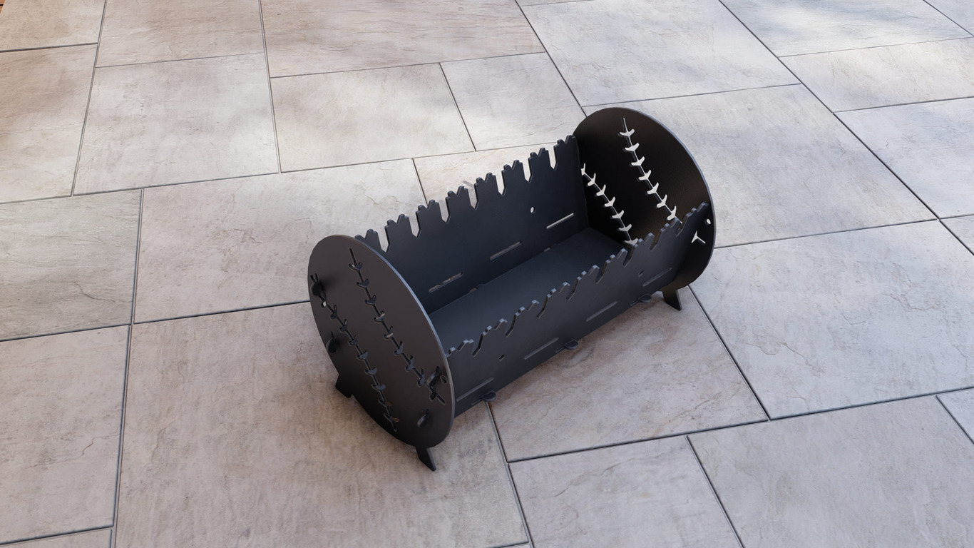 Baseball Fire Pit Grill. DXF, SVG files for plasma, laser cutting. Portable BBQ for Camping. Фото 9