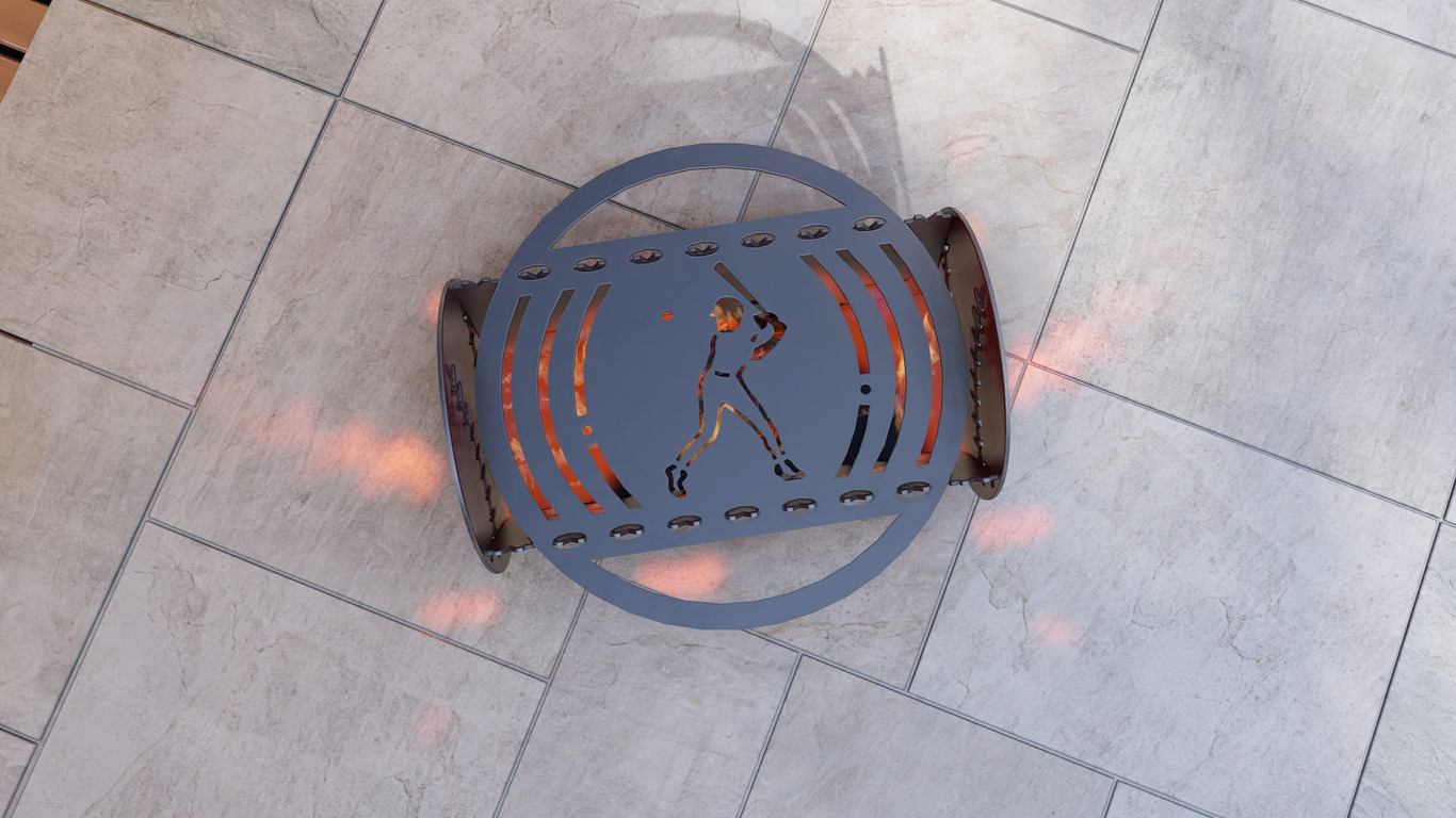Baseball Fire Pit Grill. DXF, SVG files for plasma, laser cutting. Portable BBQ for Camping. Фото 7
