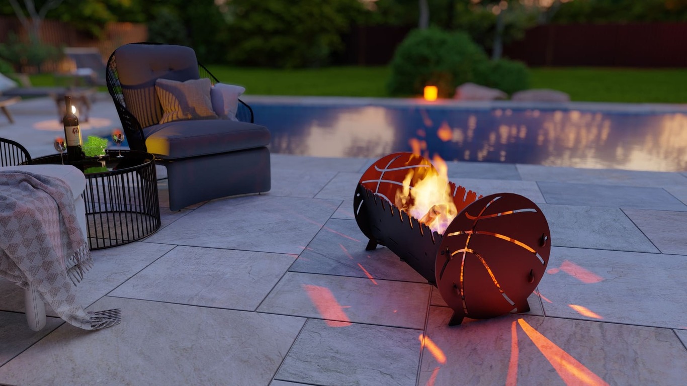 Basketball Fire Pit Grill. DXF, SVG files for plasma, laser cutting. Portable BBQ for Camping. Фото 4