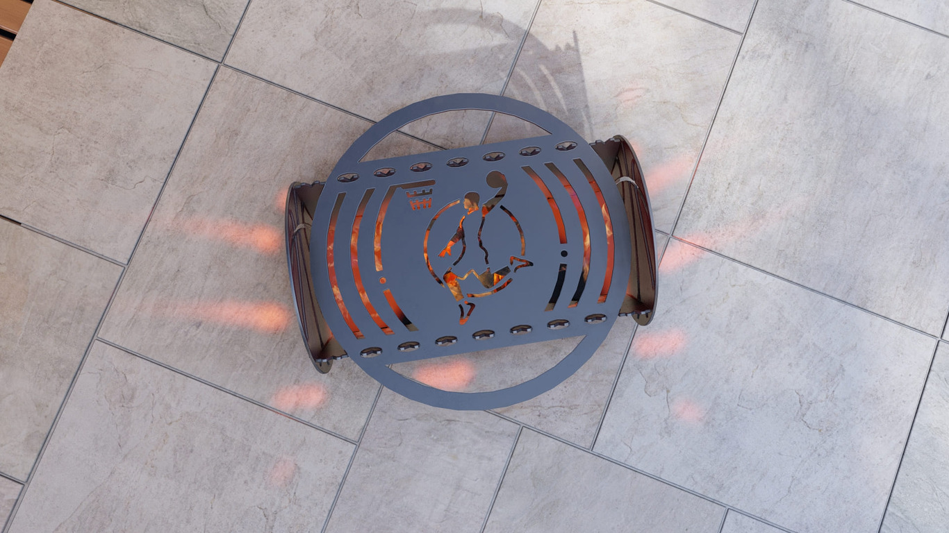 Basketball Fire Pit Grill. DXF, SVG files for plasma, laser cutting. Portable BBQ for Camping. Фото 7