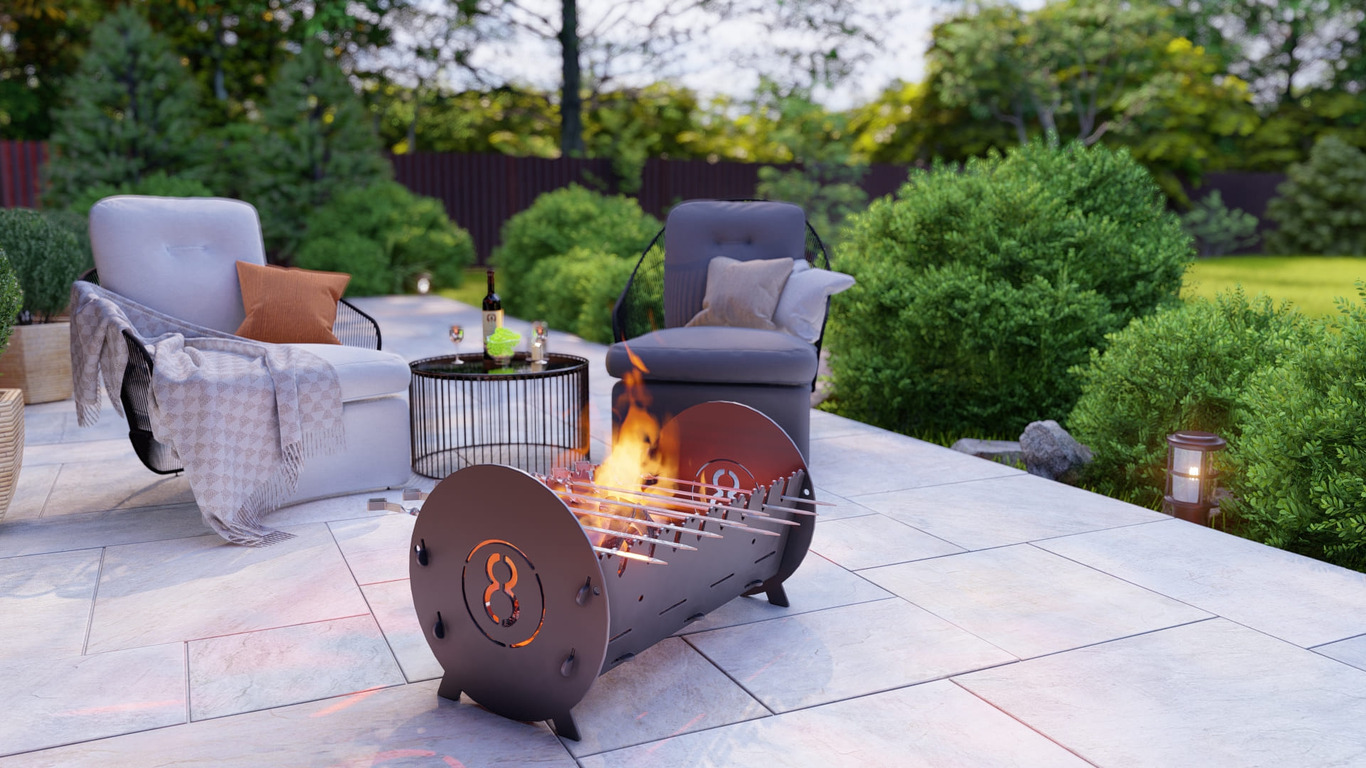 Billiards Fire Pit Grill. DXF, SVG files for plasma, laser cutting. Portable BBQ for Camping. Фото 3