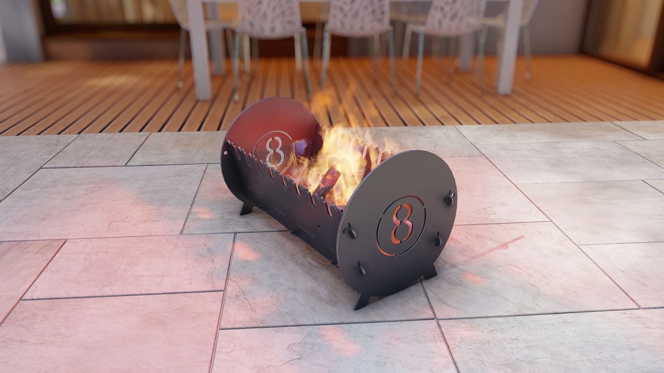 Billiards Fire Pit Grill. DXF, SVG files for plasma, laser cutting. Portable BBQ for Camping. Фото 4
