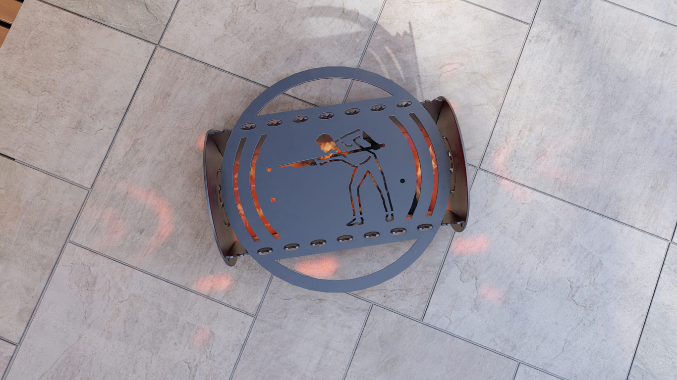 Billiards Fire Pit Grill. DXF, SVG files for plasma, laser cutting. Portable BBQ for Camping. Фото 7