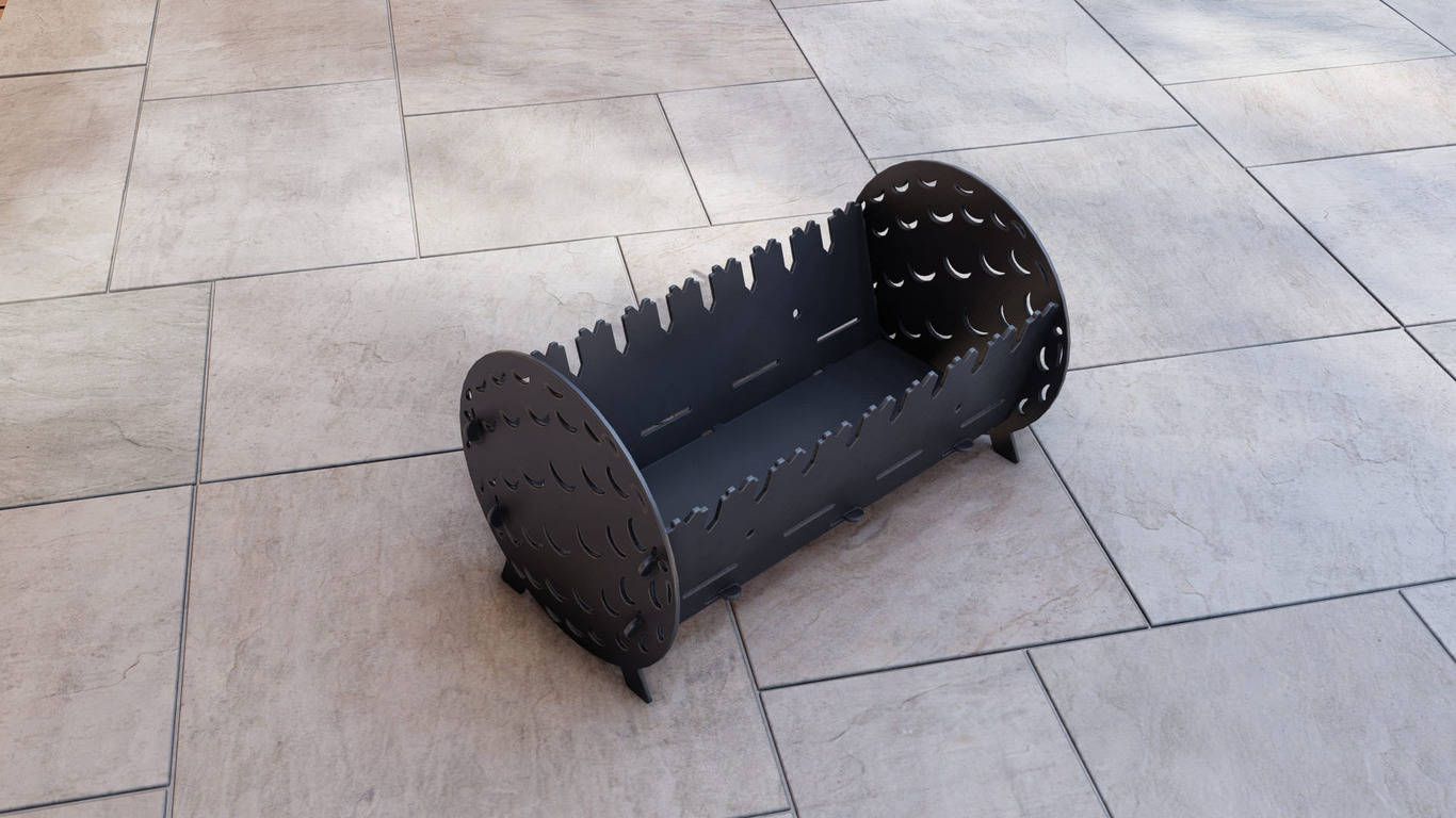 Golf Fire Pit Grill. DXF, SVG files for plasma, laser cutting. Portable BBQ for Camping. Фото 8