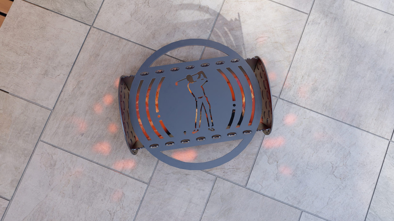 Golf Fire Pit Grill. DXF, SVG files for plasma, laser cutting. Portable BBQ for Camping. Фото 7