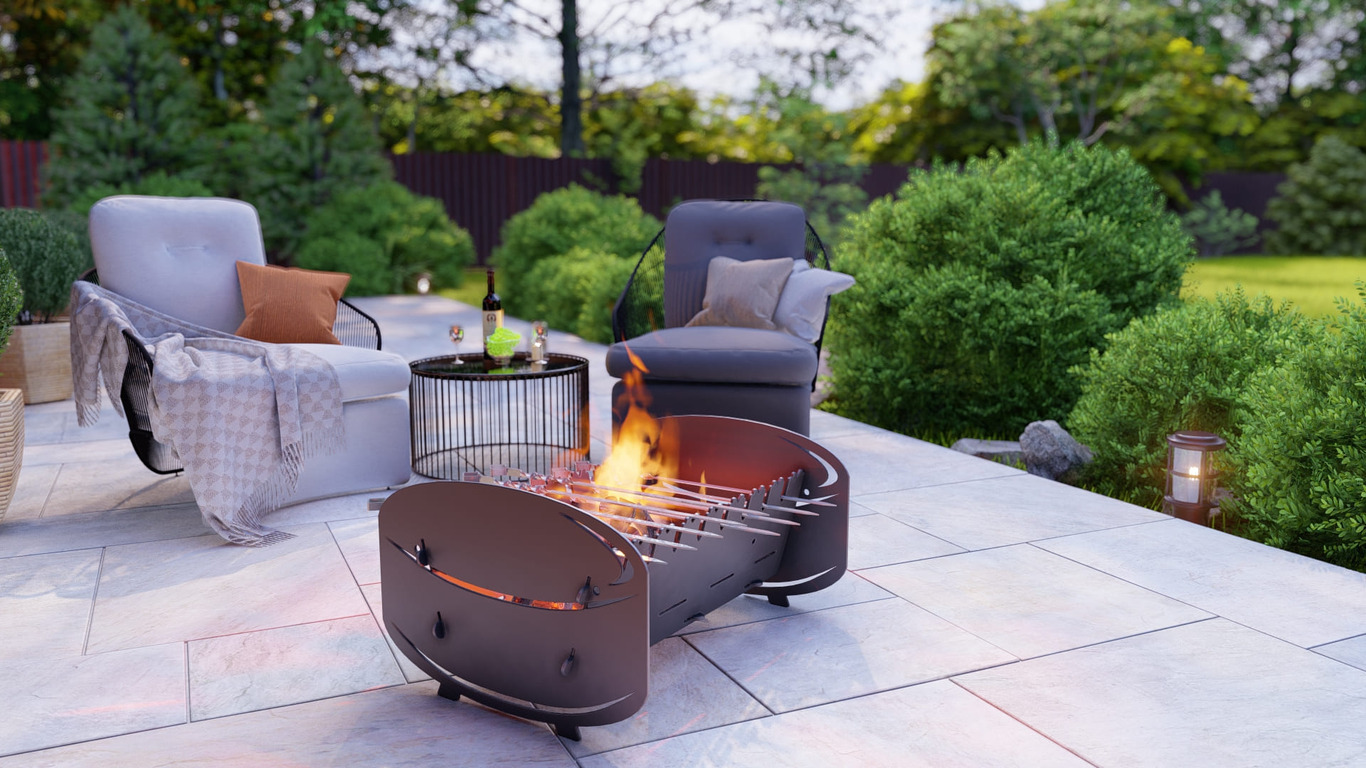 Hockey Fire Pit Grill. DXF, SVG files for plasma, laser cutting. Portable BBQ for Camping. Фото 3