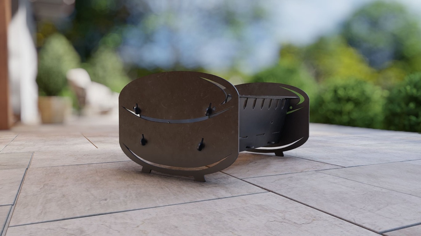 Hockey Fire Pit Grill. DXF, SVG files for plasma, laser cutting. Portable BBQ for Camping. Фото 8