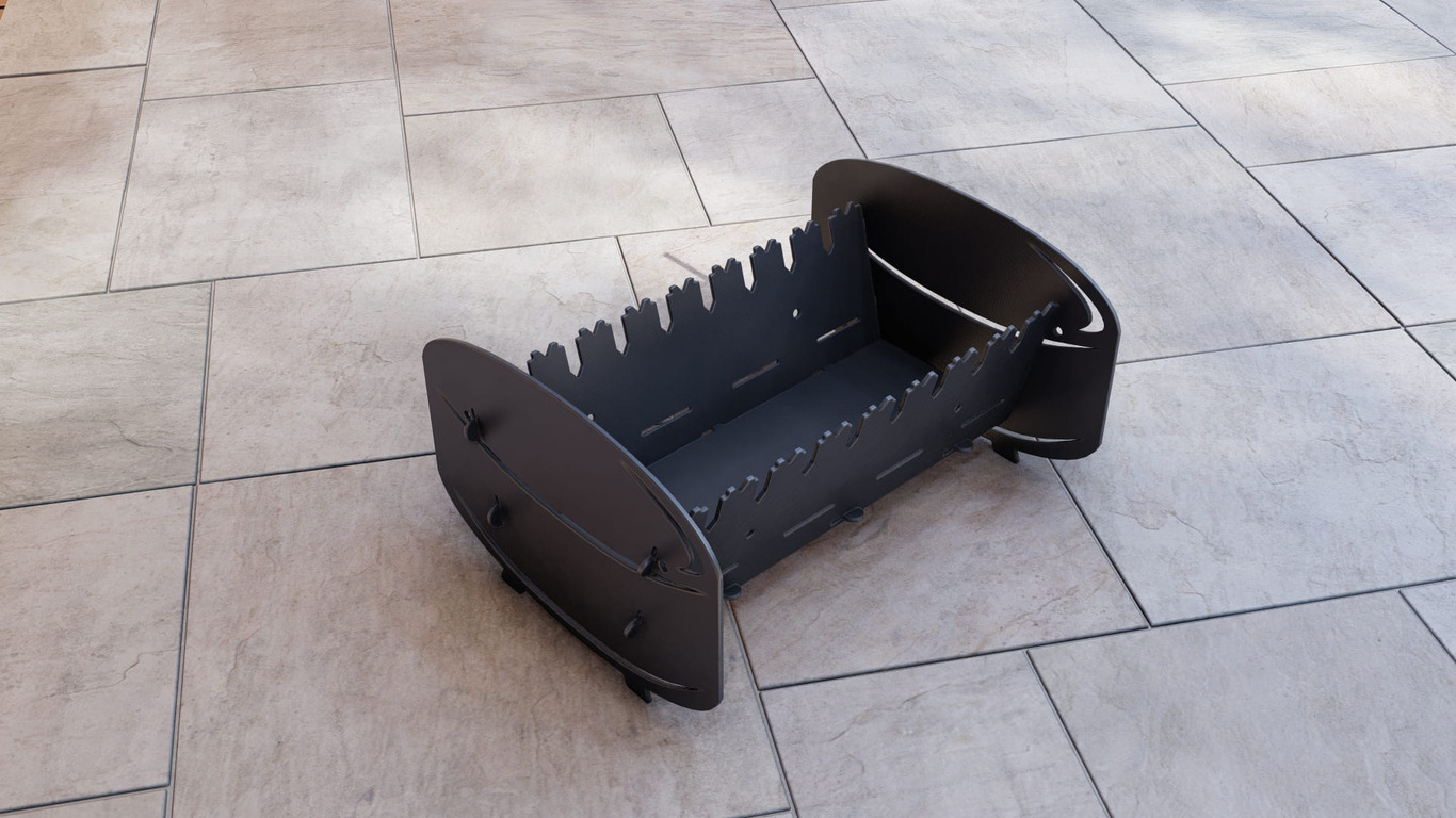 Hockey Fire Pit Grill. DXF, SVG files for plasma, laser cutting. Portable BBQ for Camping. Фото 9