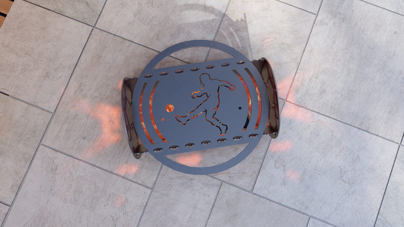 Soccer Fire Pit Grill. DXF, SVG files for plasma, laser cutting. Portable BBQ for Camping. Фото 7