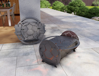 Soccer Fire Pit Grill. DXF, SVG files for plasma, laser cutting. Portable BBQ for Camping