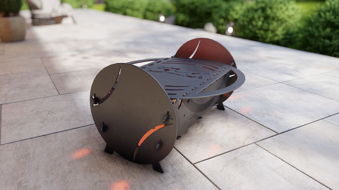 Tennis Fire Pit Grill. DXF, SVG files for plasma, laser cutting. Portable BBQ for Camping. Фото 2