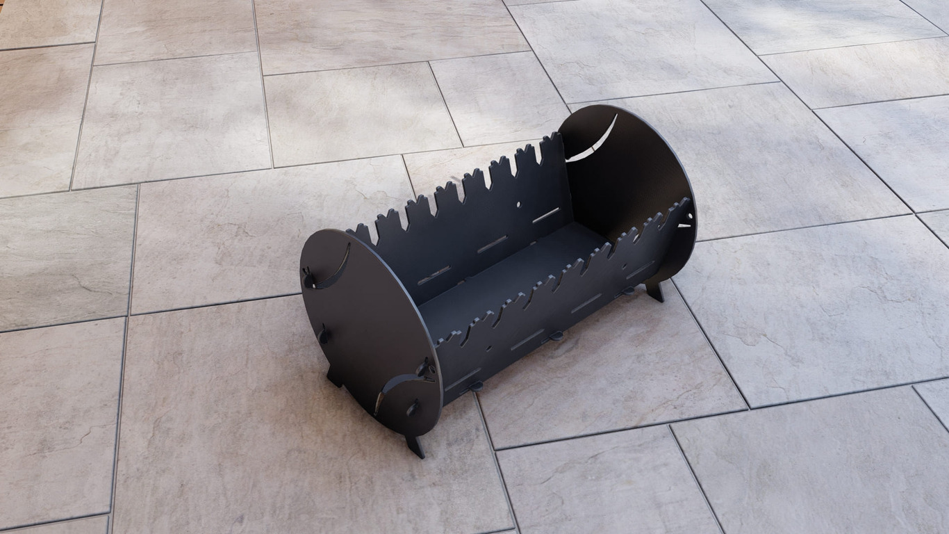 Tennis Fire Pit Grill. DXF, SVG files for plasma, laser cutting. Portable BBQ for Camping. Фото 9