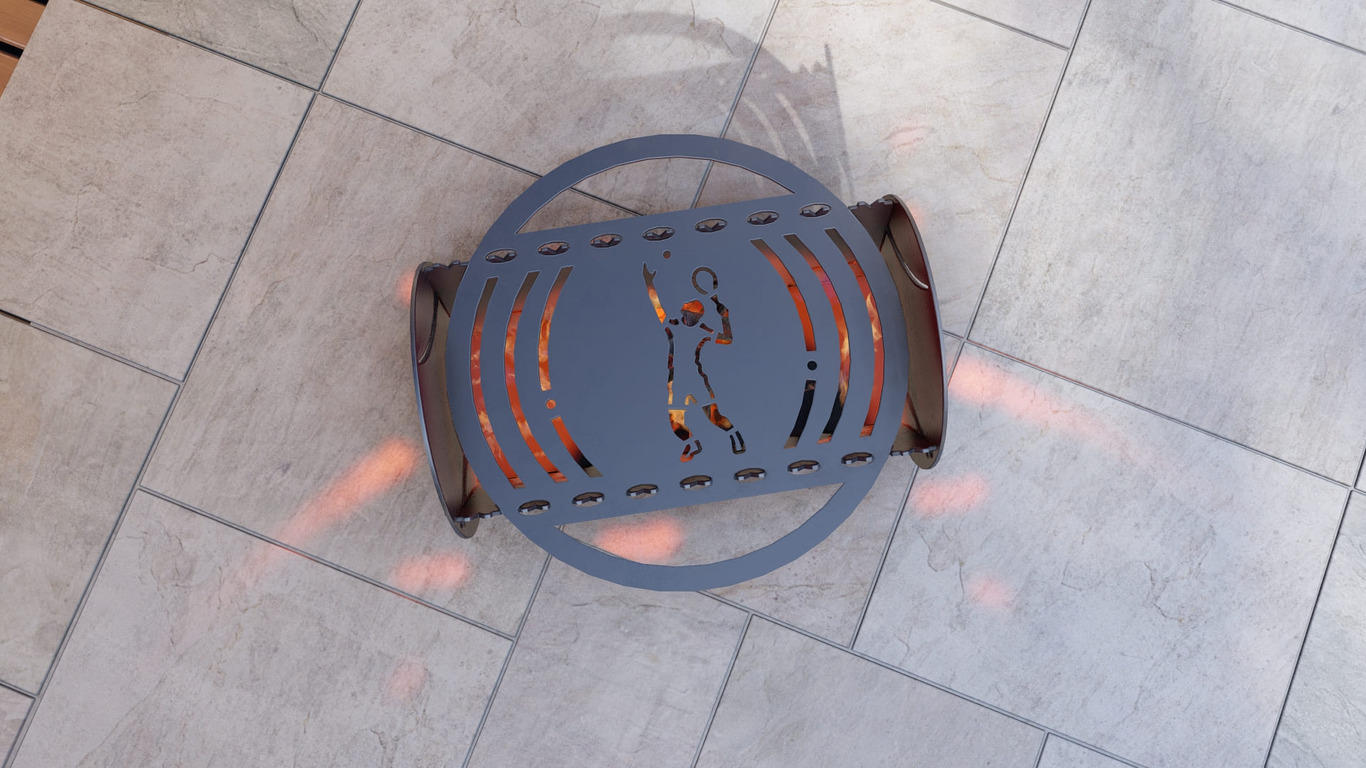 Tennis Fire Pit Grill. DXF, SVG files for plasma, laser cutting. Portable BBQ for Camping. Фото 7