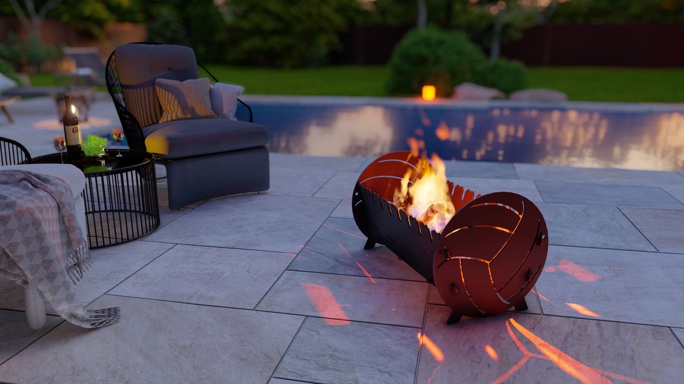 Volleyball Fire Pit Grill. DXF, SVG files for plasma, laser cutting. Portable BBQ for Camping. Фото 4