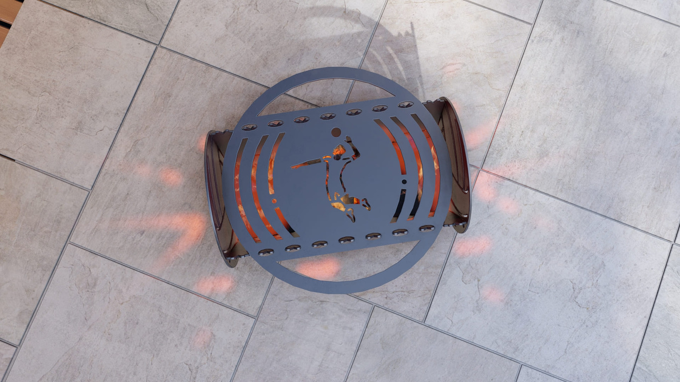 Volleyball Fire Pit Grill. DXF, SVG files for plasma, laser cutting. Portable BBQ for Camping. Фото 7