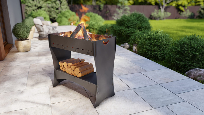 Brazier for Kebab. DXF, SVG files for plasma, laser cutting. Collapsible Mangal