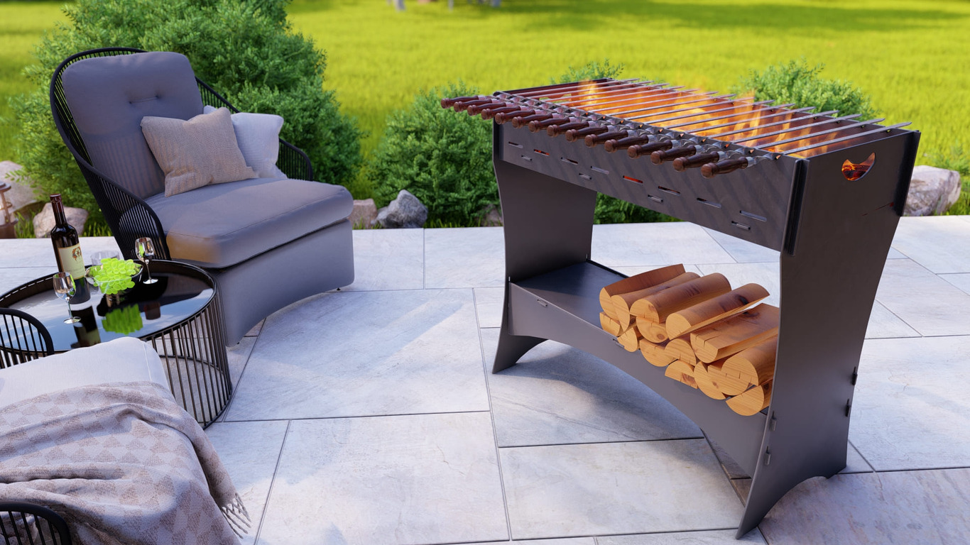 Brazier for Kebab. DXF, SVG files for plasma, laser cutting. Collapsible Mangal. Фото 3