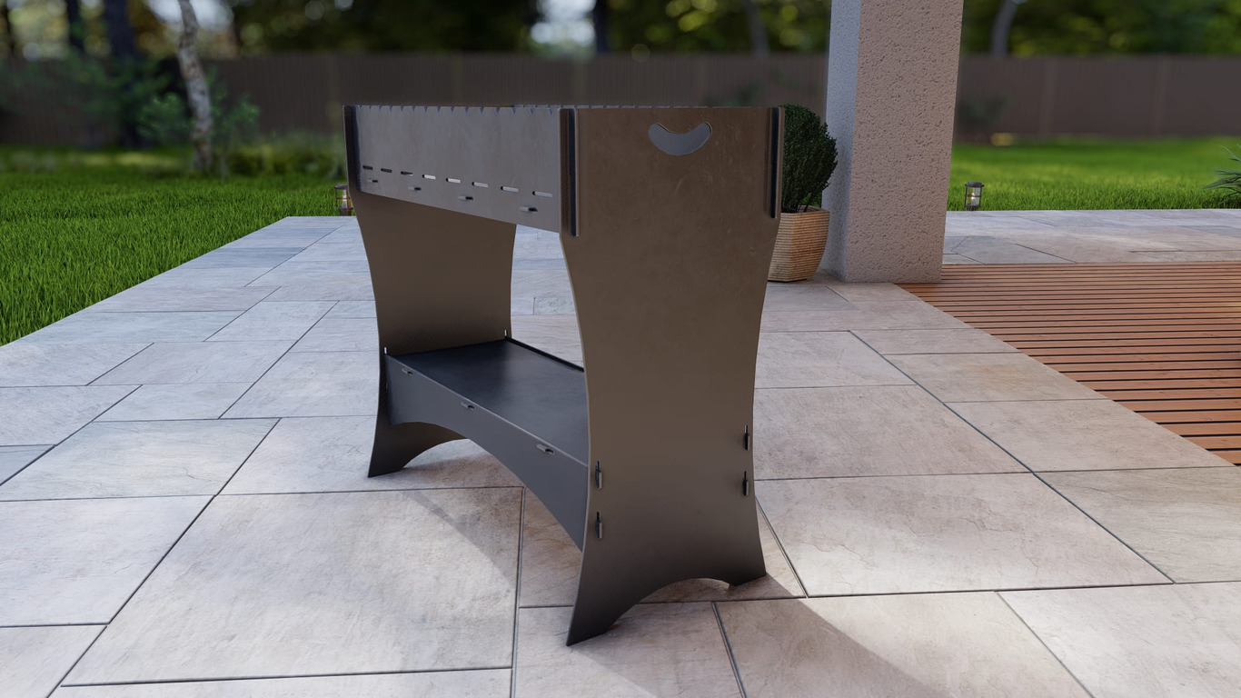 Brazier for Kebab. DXF, SVG files for plasma, laser cutting. Collapsible Mangal. Фото 11