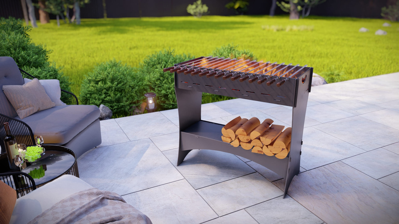 Brazier for Kebab. DXF, SVG files for plasma, laser cutting. Collapsible Mangal. Фото 2