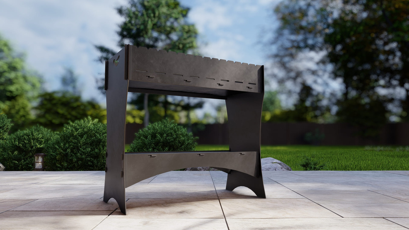 Brazier for Kebab. DXF, SVG files for plasma, laser cutting. Collapsible Mangal. Фото 8