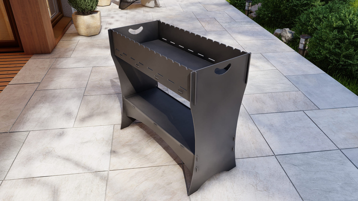 Brazier for Kebab. DXF, SVG files for plasma, laser cutting. Collapsible Mangal. Фото 9