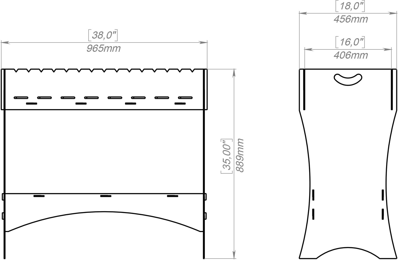Brazier for Kebab. DXF, SVG files for plasma, laser cutting. Collapsible Mangal. Фото 12