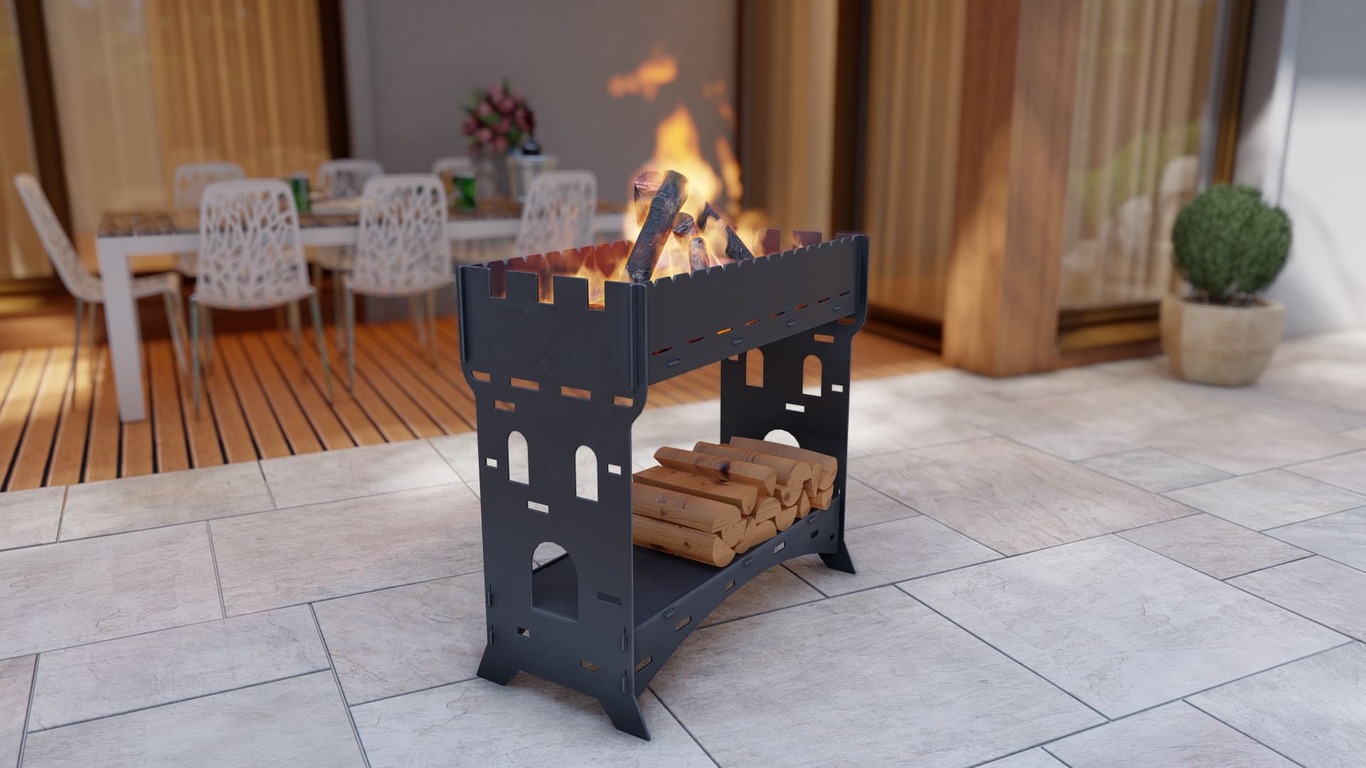 Brazier Tower for Kebab. DXF, SVG files for plasma, laser cutting. Collapsible Mangal. Фото 7