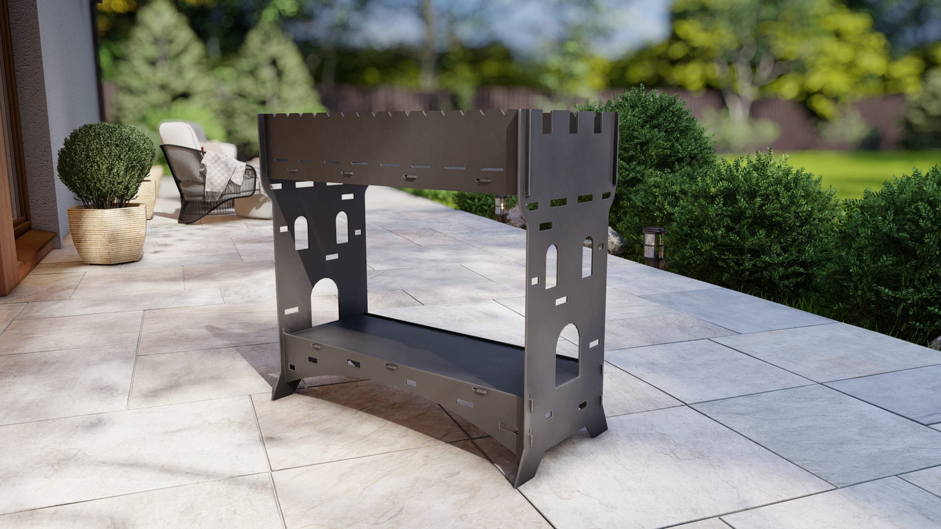 Brazier Tower for Kebab. DXF, SVG files for plasma, laser cutting. Collapsible Mangal. Фото 10