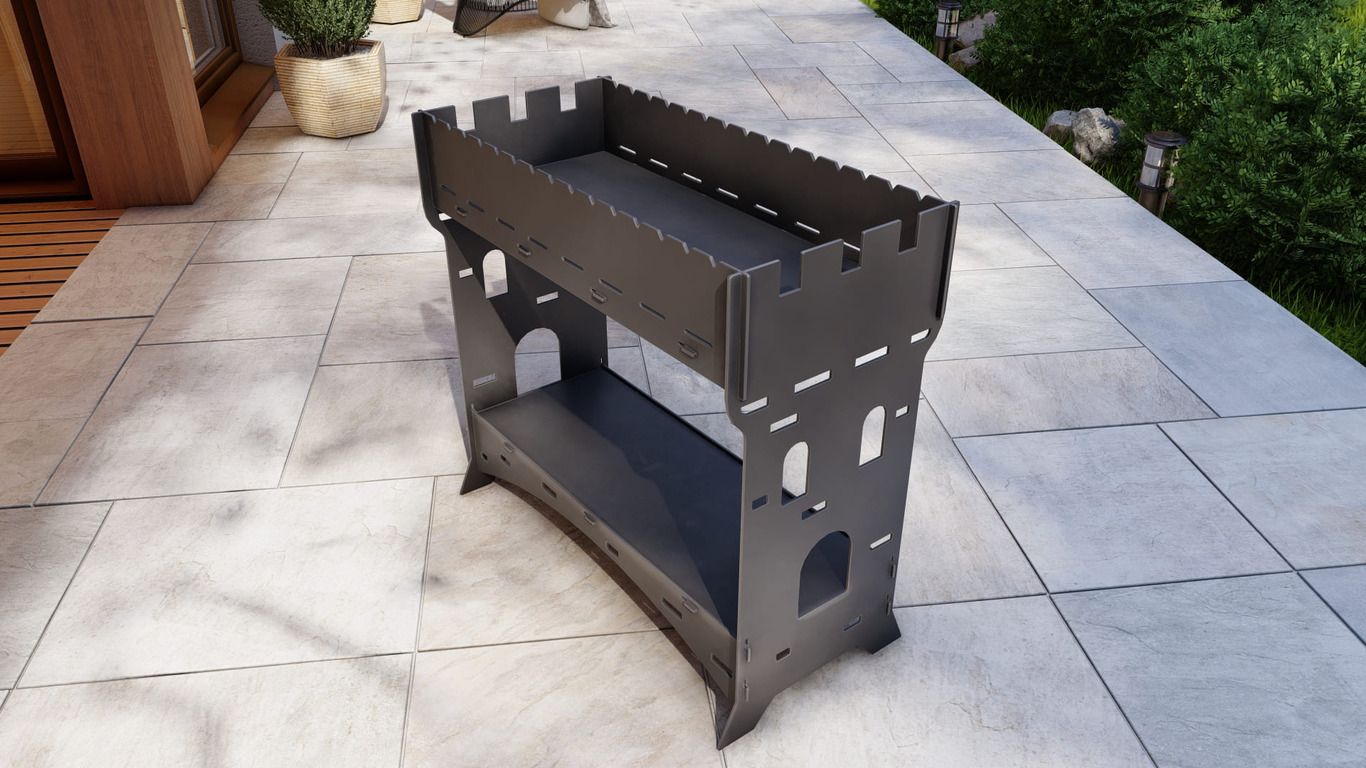 Brazier Tower for Kebab. DXF, SVG files for plasma, laser cutting. Collapsible Mangal. Фото 13