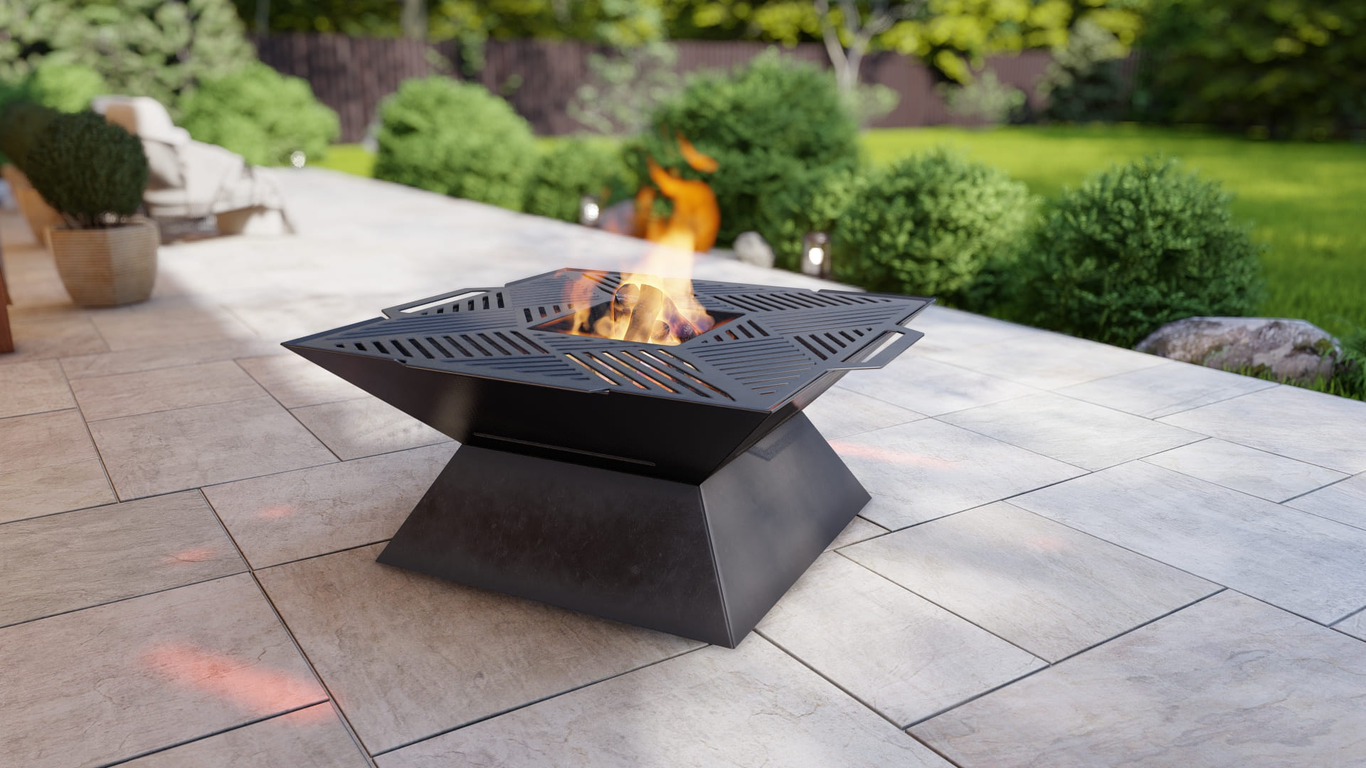 Square Weld Fire Pit Grill. DXF, SVG files for plasma, laser cutting. Outdoor Barbecue