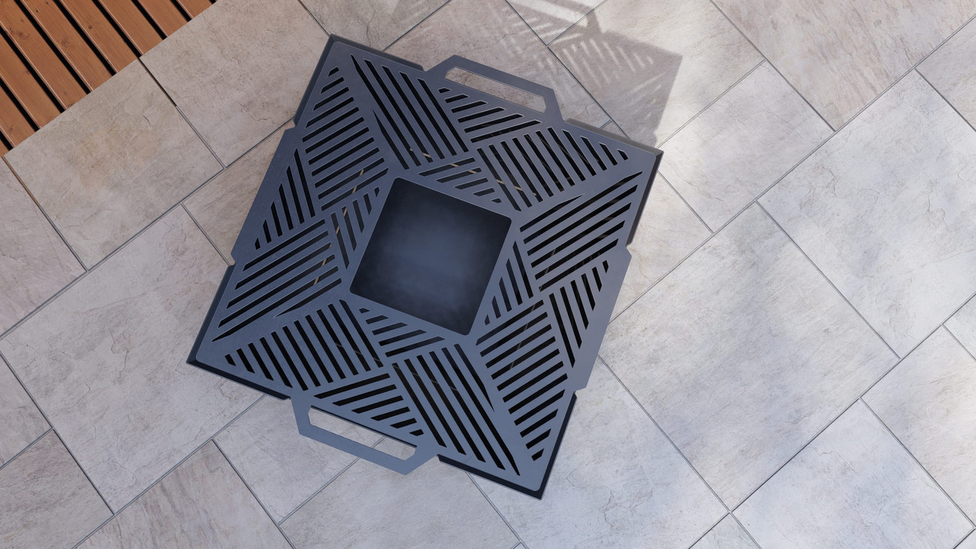 Square Weld Fire Pit Grill. DXF, SVG files for plasma, laser cutting. Outdoor Barbecue. Фото 9