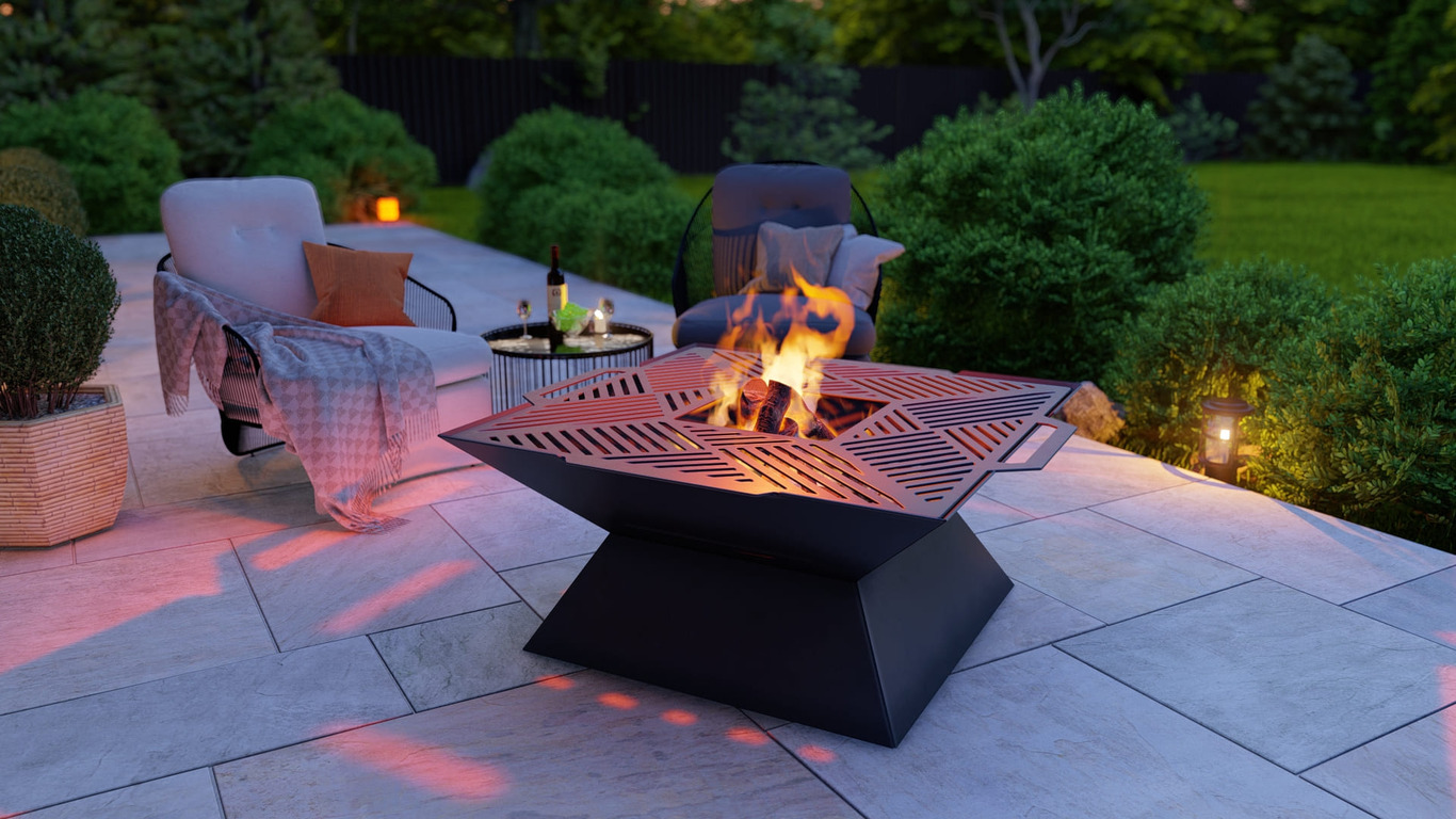 Square Weld Fire Pit Grill. DXF, SVG files for plasma, laser cutting. Outdoor Barbecue. Фото 3