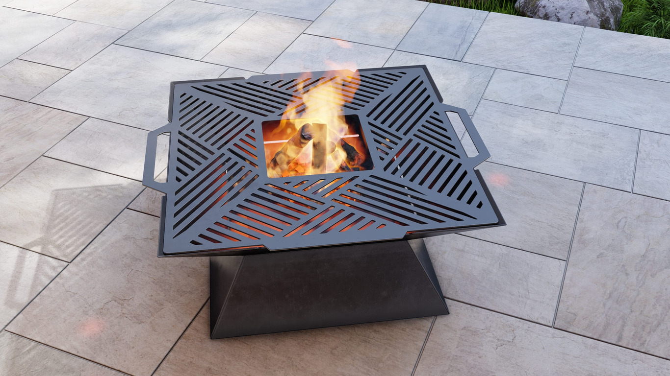 Square Weld Fire Pit Grill. DXF, SVG files for plasma, laser cutting. Outdoor Barbecue. Фото 6