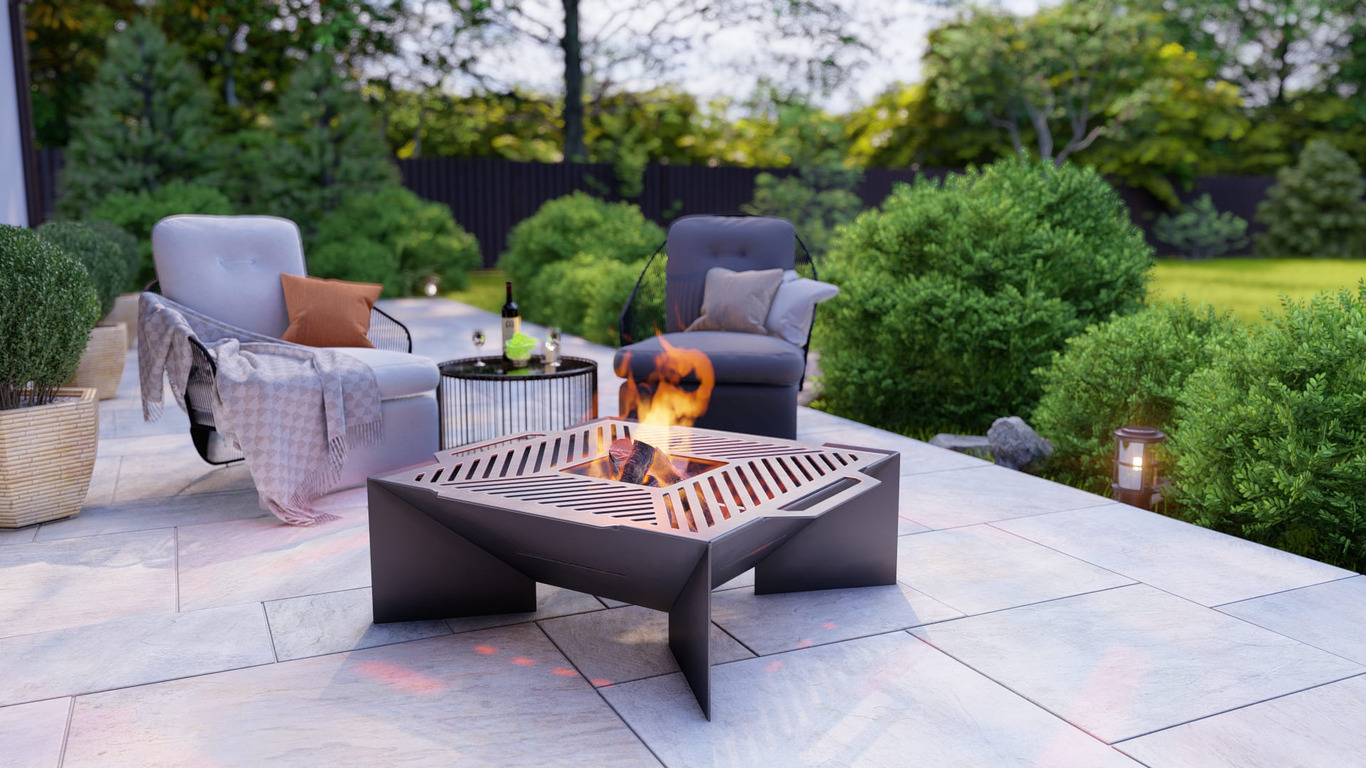 Square Weld Fire Pit Grill V2. DXF, SVG files for plasma, laser cutting. Outdoor Barbecue. Фото 2