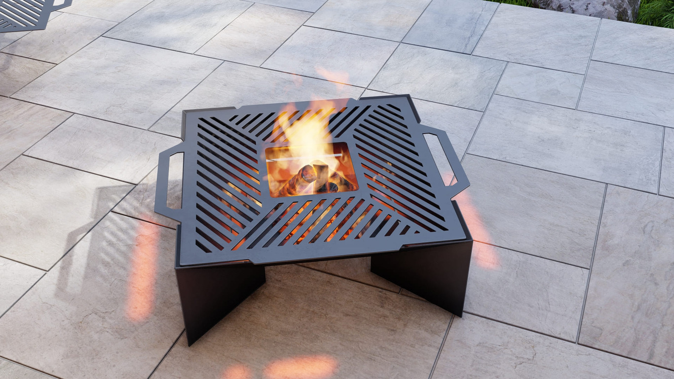 Square Weld Fire Pit Grill V2. DXF, SVG files for plasma, laser cutting. Outdoor Barbecue. Фото 6