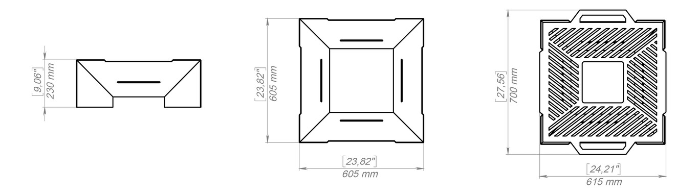 Square Weld Fire Pit Grill V2. DXF, SVG files for plasma, laser cutting. Outdoor Barbecue. Фото 10