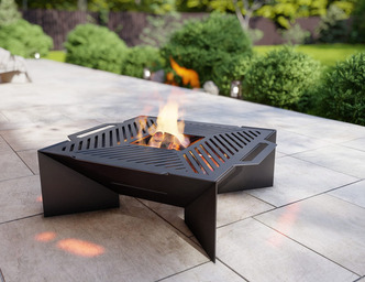 Square Weld Fire Pit Grill V2. DXF, SVG files for plasma, laser cutting. Outdoor Barbecue
